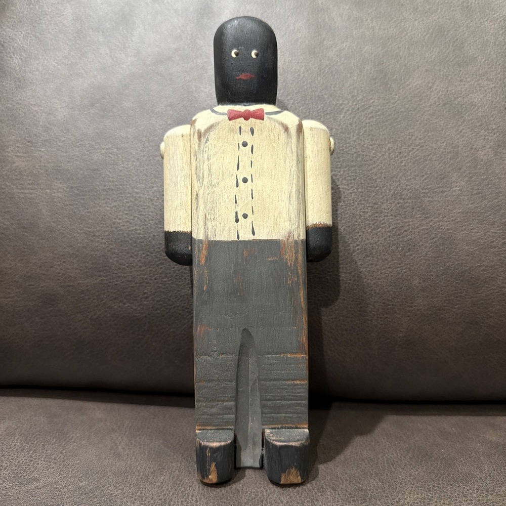 Wolf Creek Hand Carved Black African Cook Chef‎ USA Vintage 1986 Signed MJ Dated